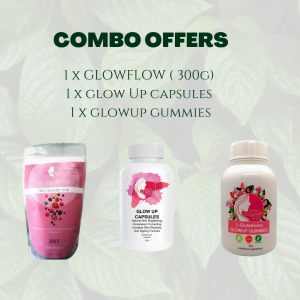 Ultimate Glow Combo: GlowFlow 300grams , Glowup Capsules, Glow up Gummies