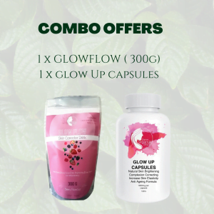 Glow Combo : GlowFlow 300g & GlowUp Glutathione capsules