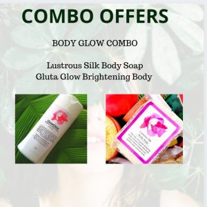 1x lustrous Silk Body Soap, 1 x gluta glow brightening body lotion